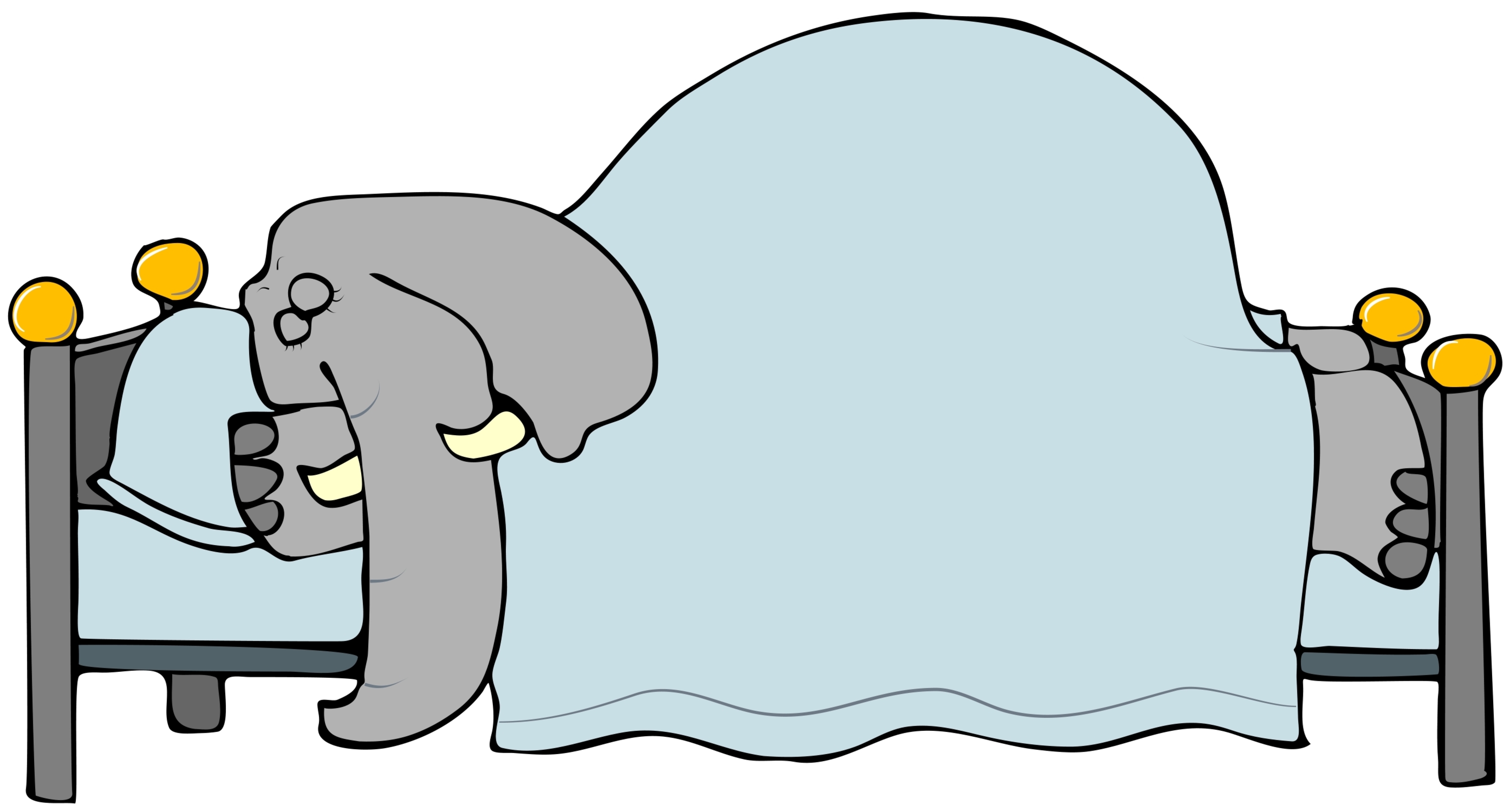 Слоник спит в кроватке